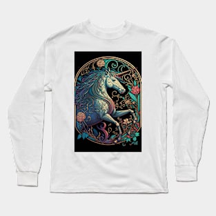 Art Nouveau Unicorn Long Sleeve T-Shirt